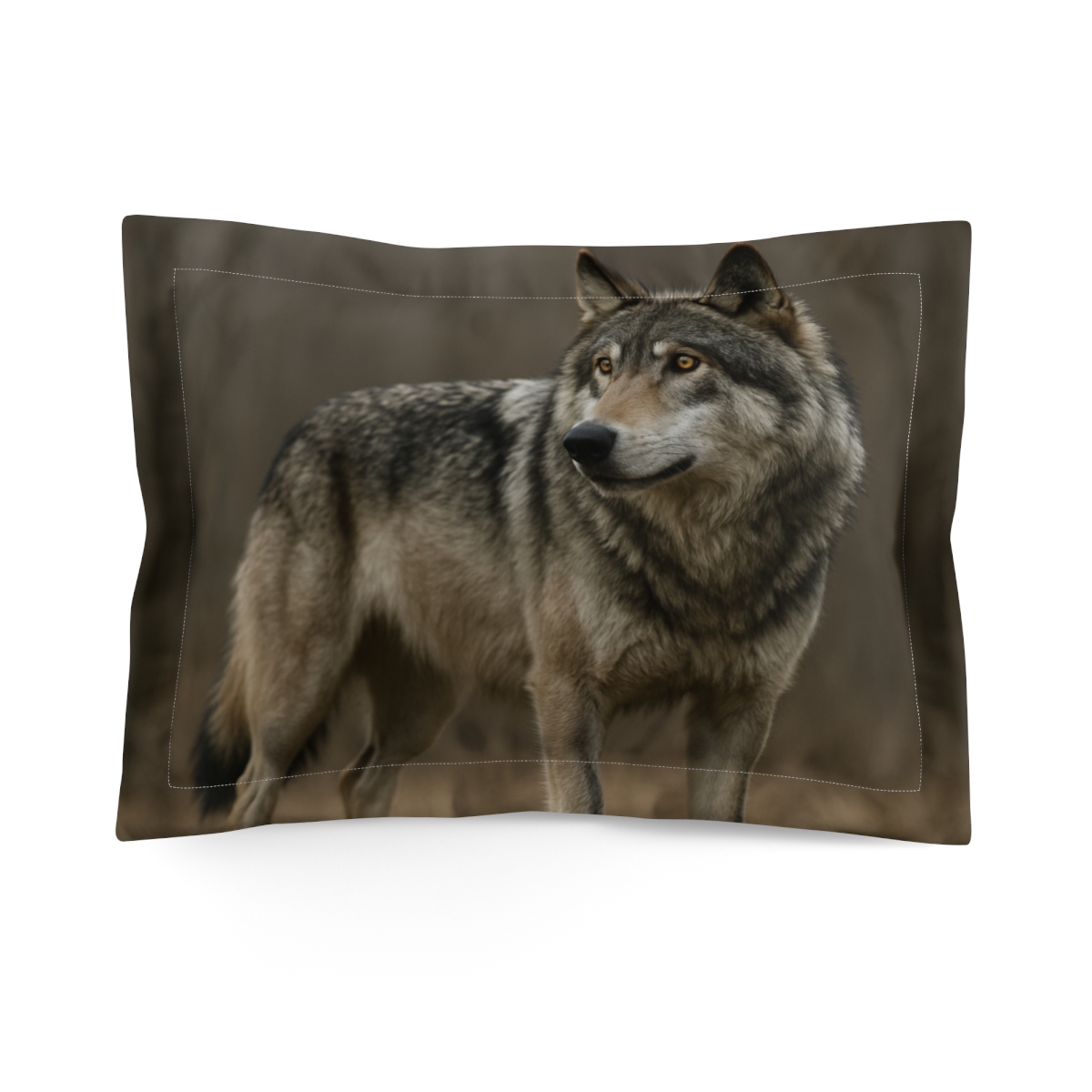 Silver Majesty Gray Wolf unique shape pillows