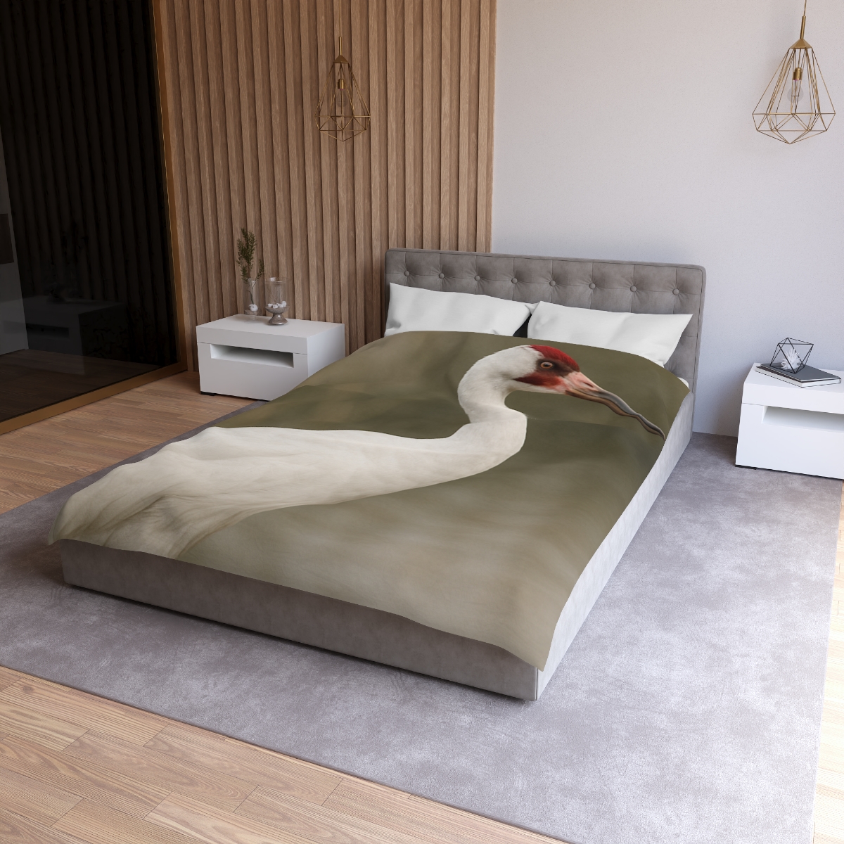 Silver Poise Whooping Crane trendy bedroom duvets