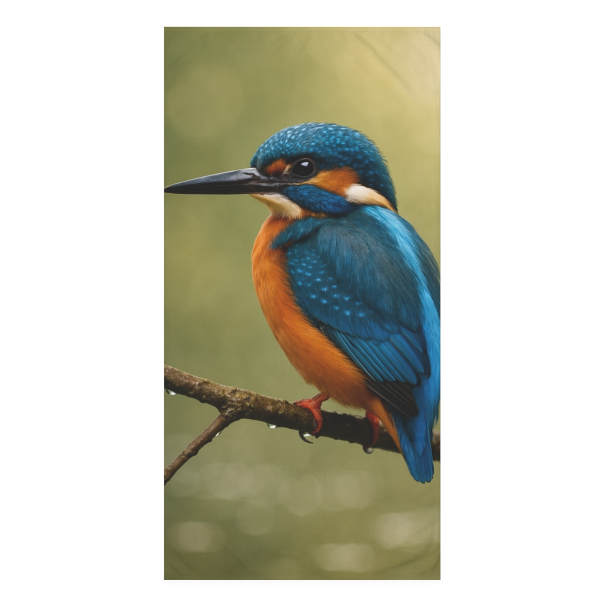 Silver Stillness Kingfisher designer printed towels