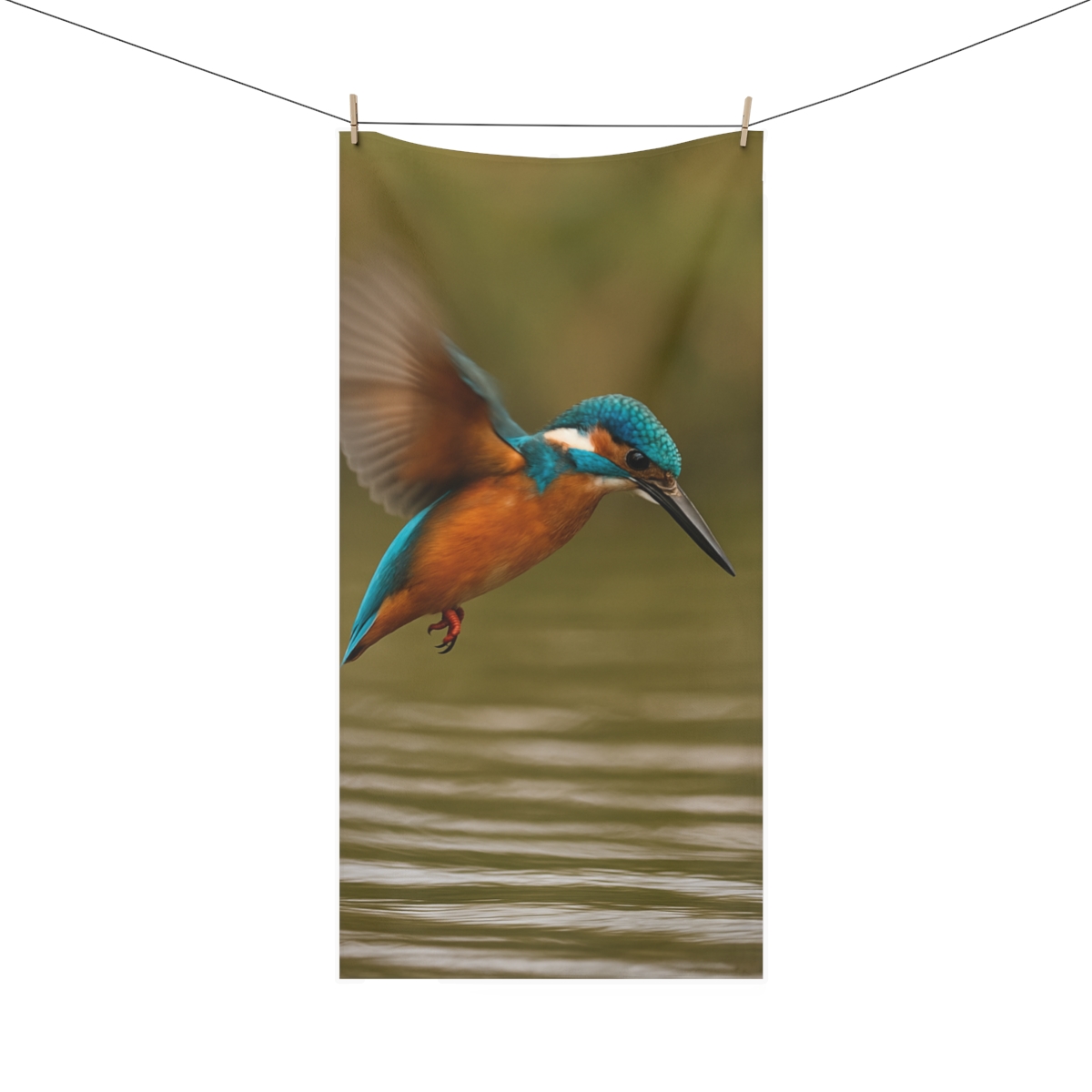 Silver Strike Kingfisher personalized bath towels