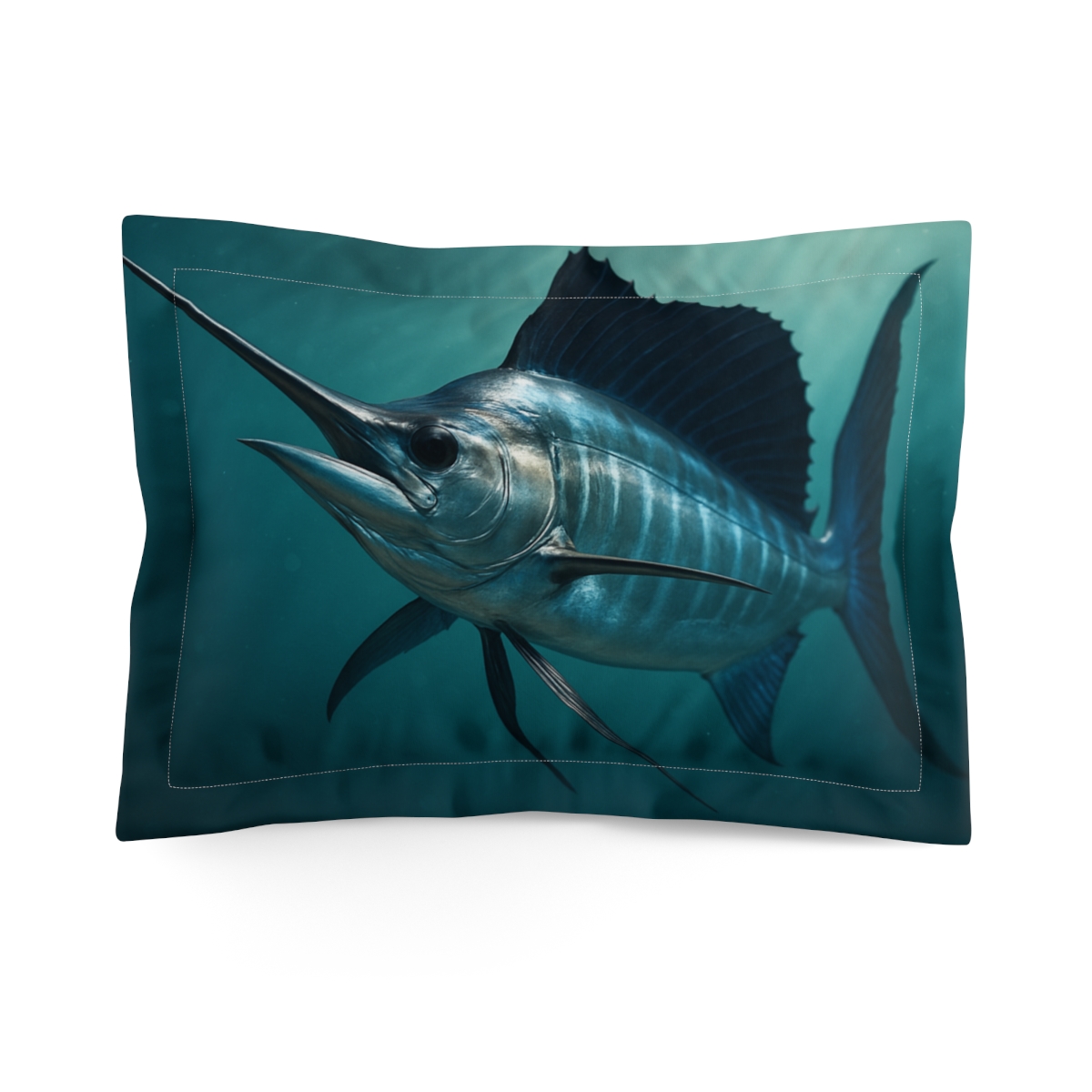 Silver Surge Sailfish stylish throw pillows