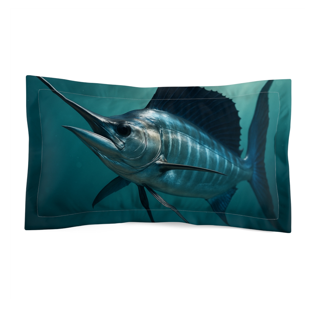 Silver Surge Sailfish stylish throw pillows