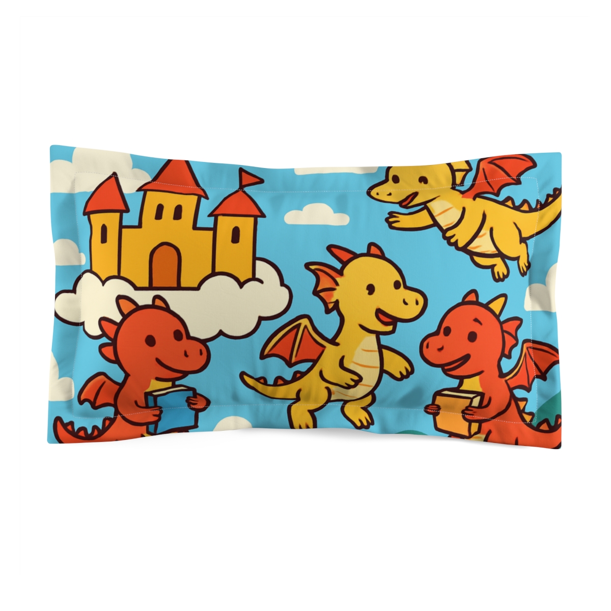 Sky Castle Dragon School designer printed pillows