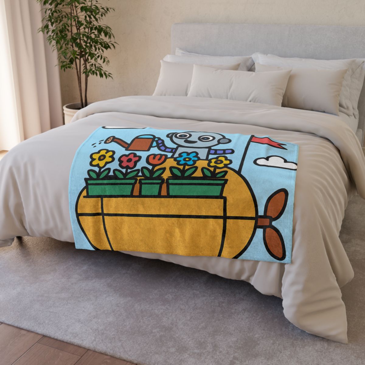 Sky Garden On A Friendly Airship decorative home blankets