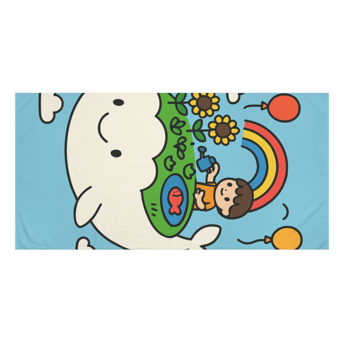 Sky Garden On The Back Of A Gentle Cloud Whale unique gift towels