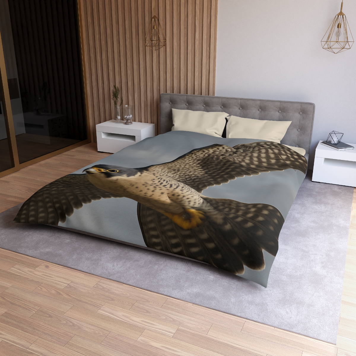 Sky Lance Peregrine Falcon personalized bedding duvets