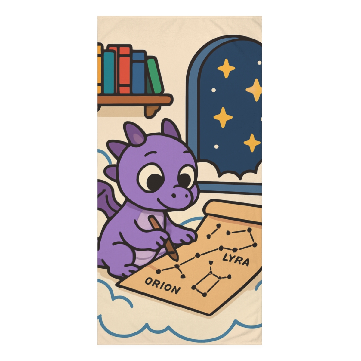 Sky Library Dragon Mapmaker comfortable face towels