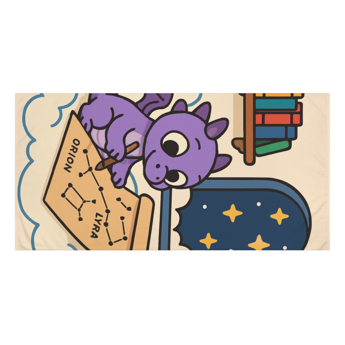 Sky Library Dragon Mapmaker comfortable face towels
