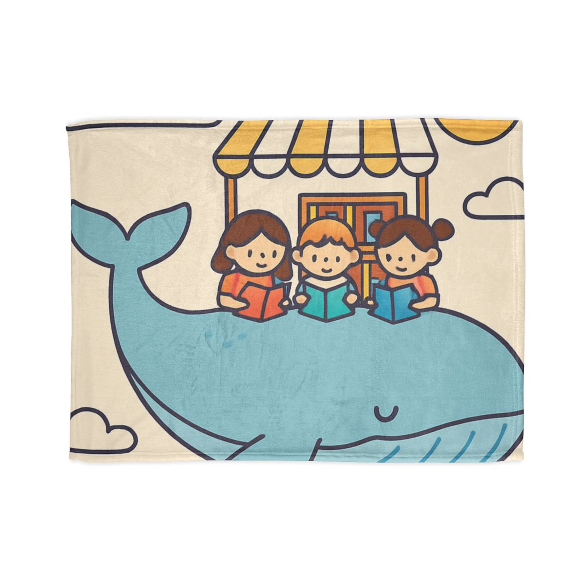 Sky Library On A Flying Whale unique gift blankets