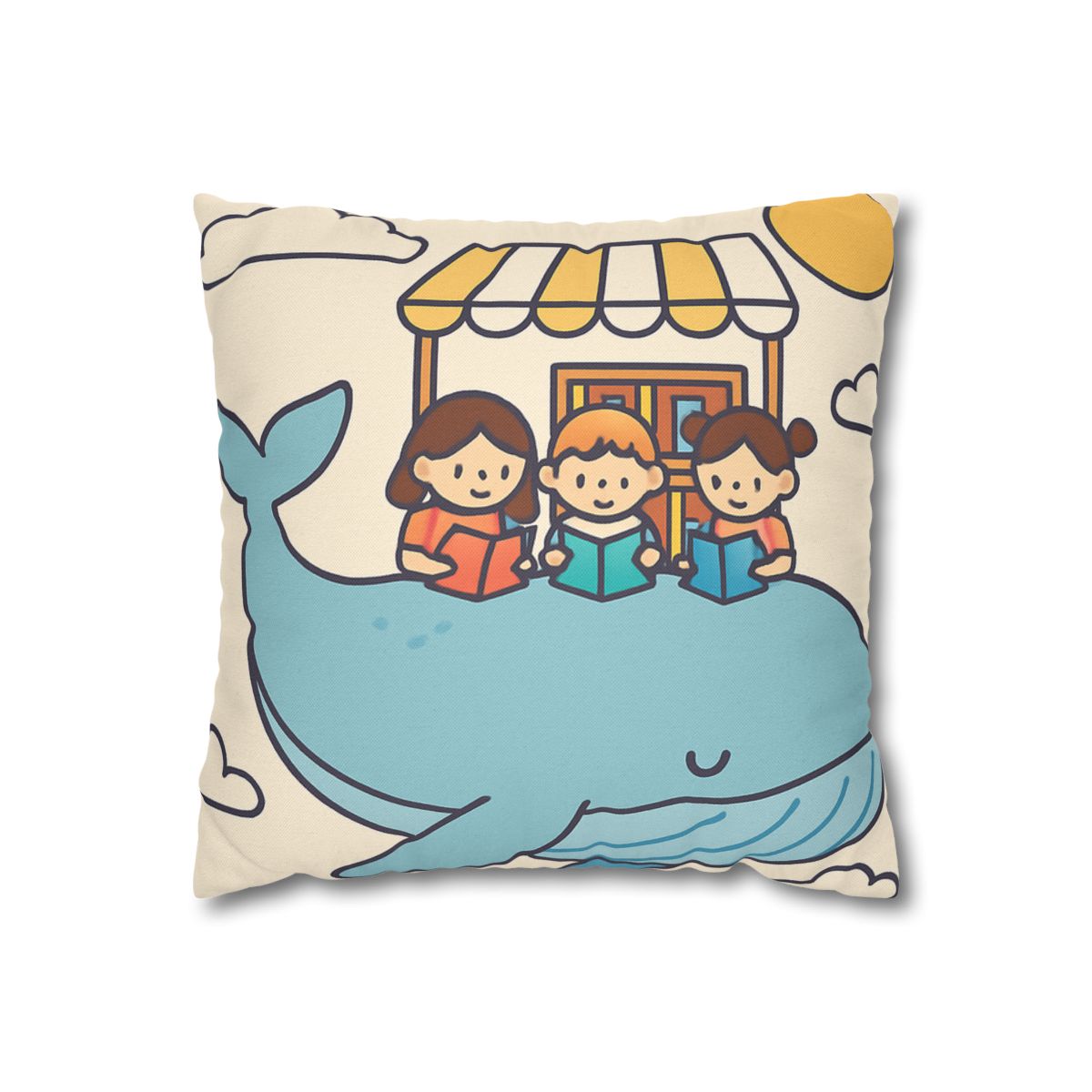 Sky Library On A Flying Whale personalized pillow covers