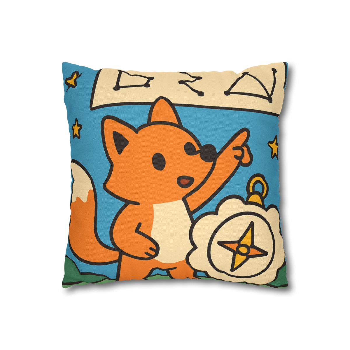 Sky Map Fox And The Cloud Compass designer print pillow cases