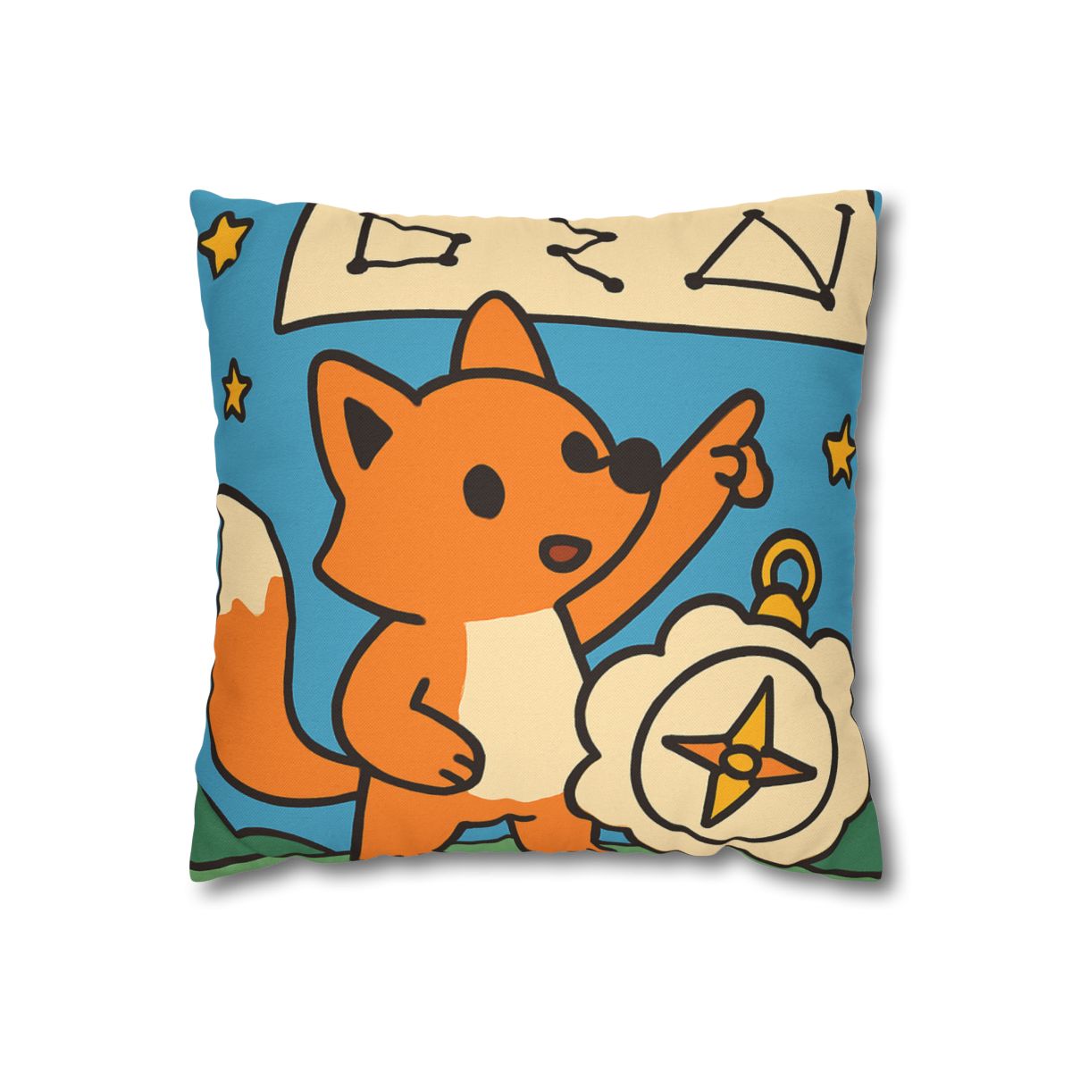 Sky Map Fox And The Cloud Compass designer print pillow cases