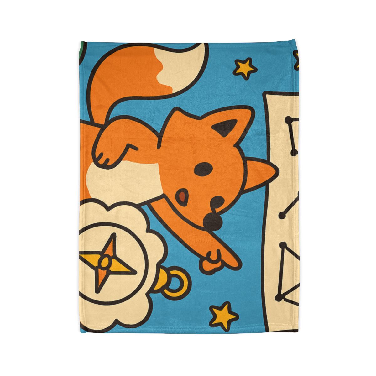 Sky Map Fox And The Cloud Compass soft fleece blankets