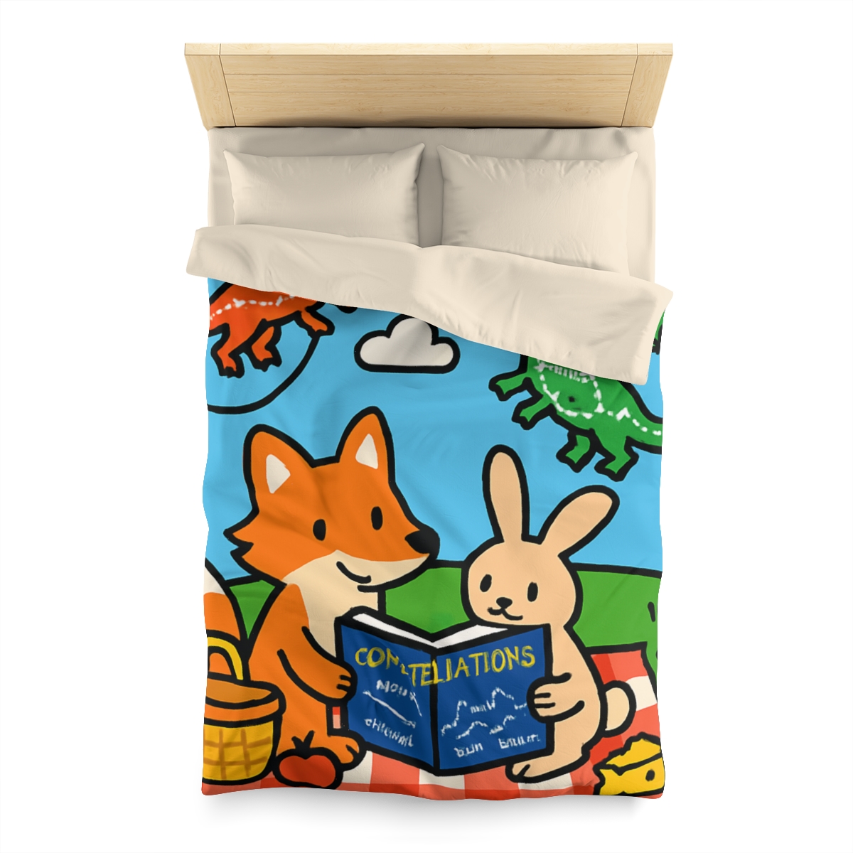 Sky Map Picnic With Dragon Kites soft comforter duvets