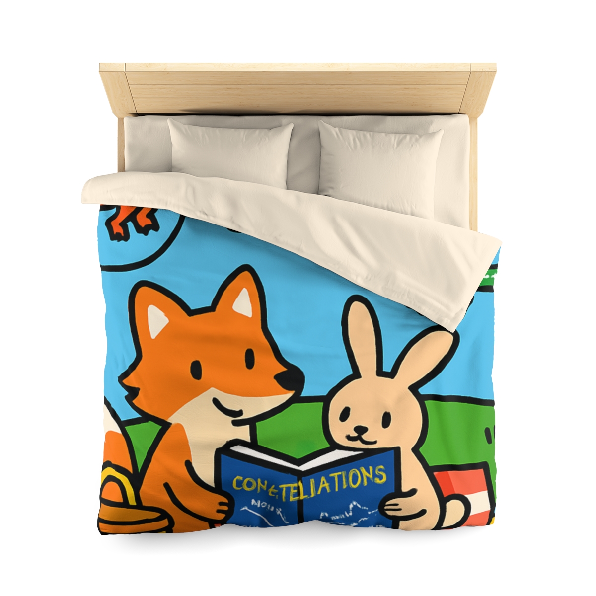 Sky Map Picnic With Dragon Kites soft comforter duvets