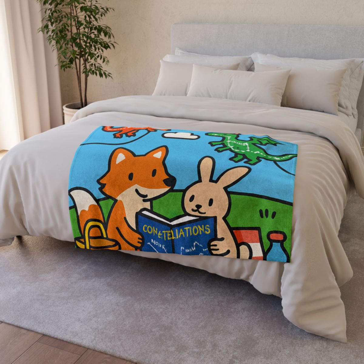 Sky Map Picnic With Dragon Kites trendy patterned blankets