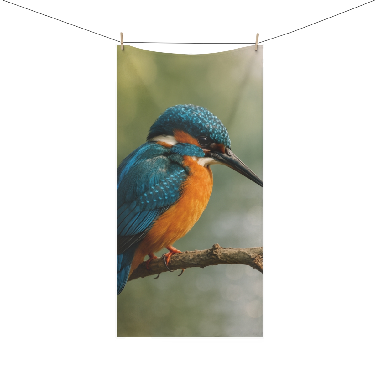 Sky Needle Common Kingfisher comfortable face towels