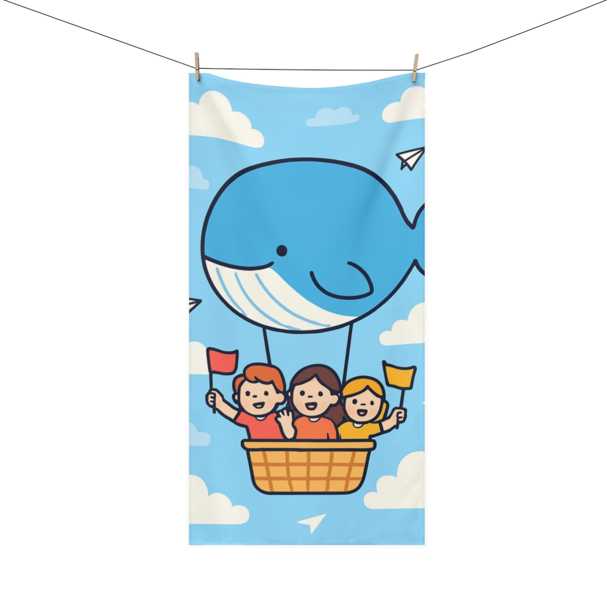 Sky Whale Balloon Parade decorative home towelscustom towels
