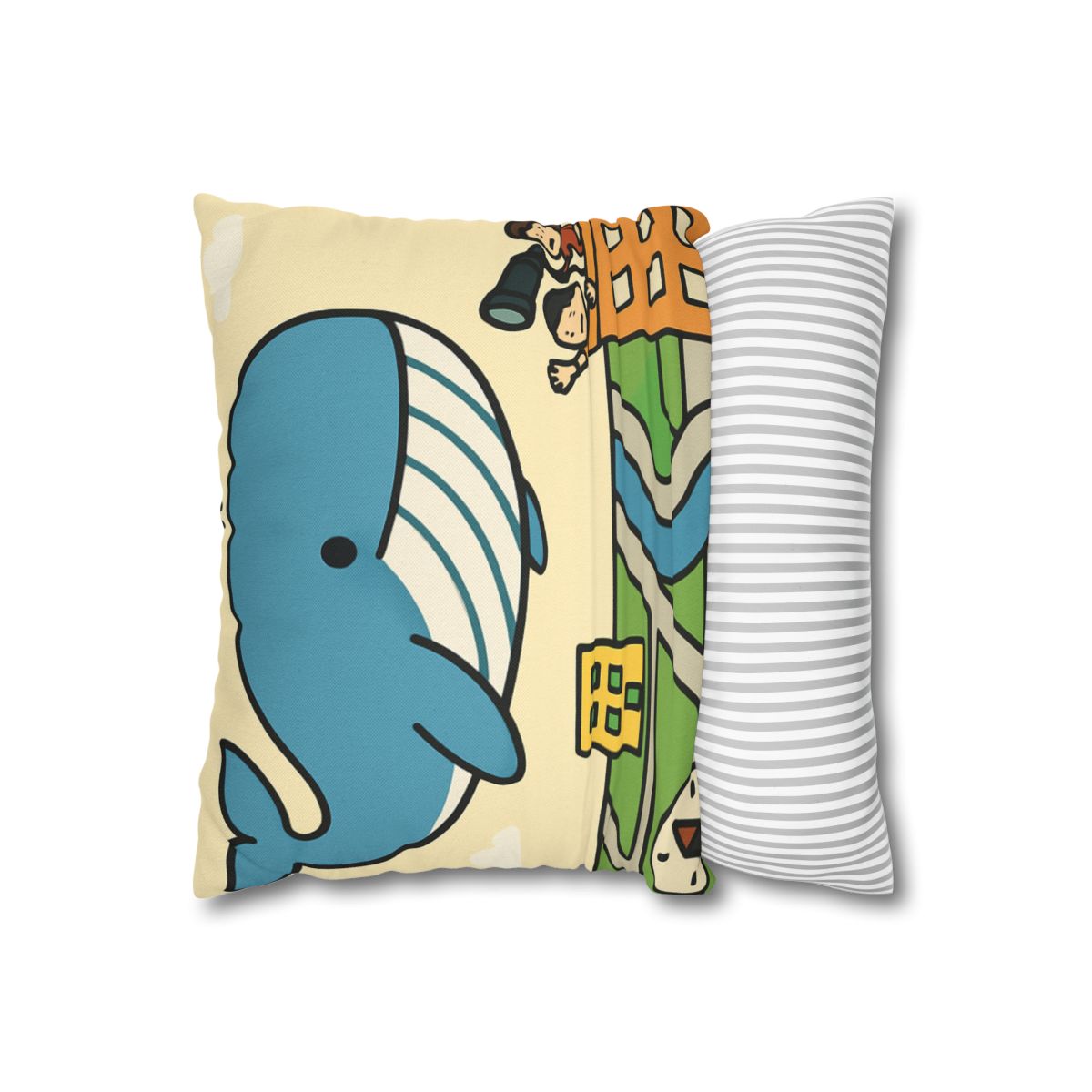 Sky Whale Over The Map City custom pillow cases