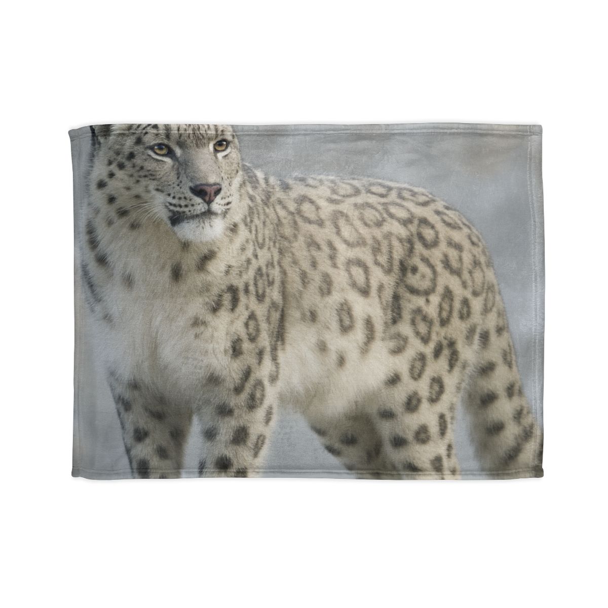 Snow Drift Hunter Snow Leopard personalized cozy blankets