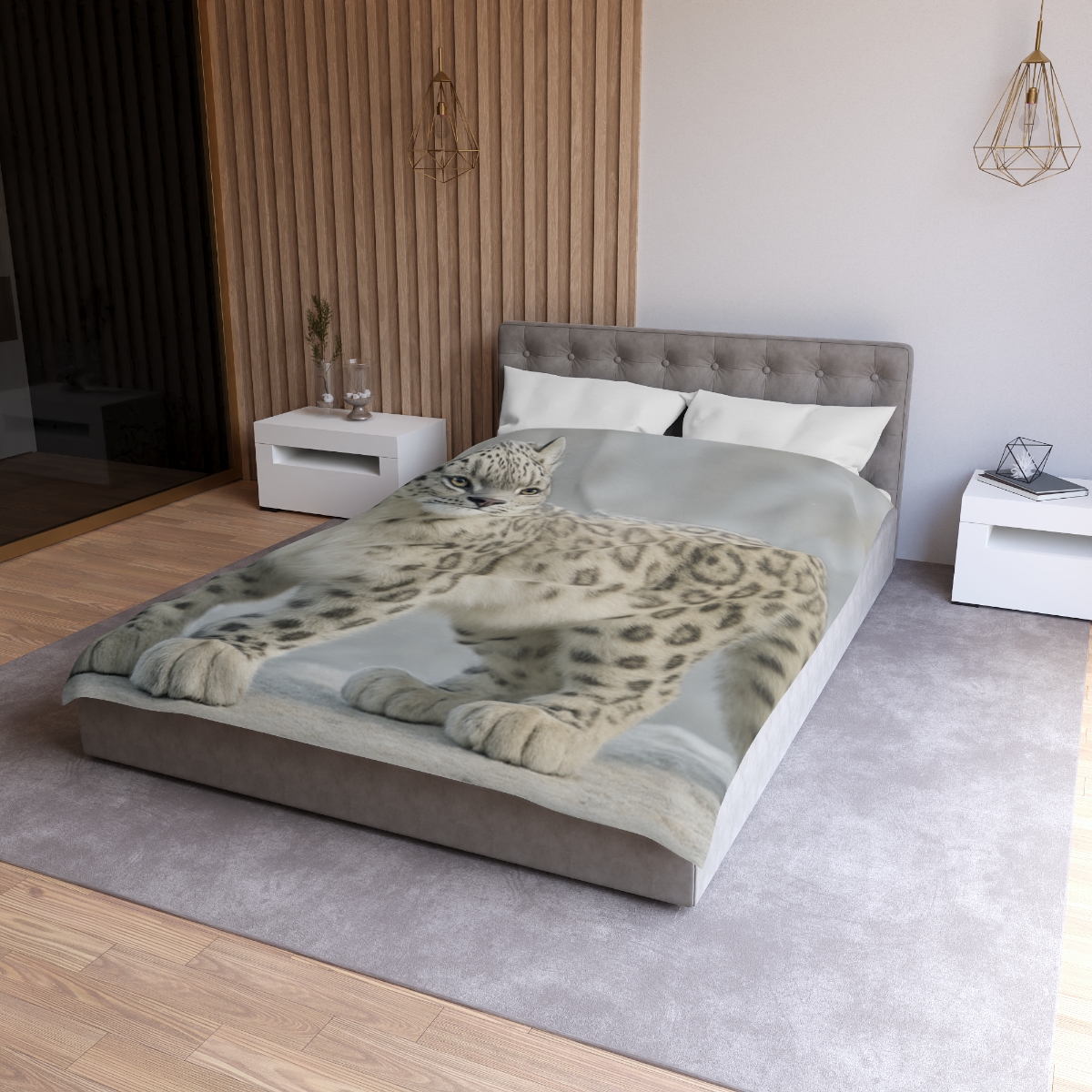 Snow Drift Hunter Snow Leopard soft comforter duvets