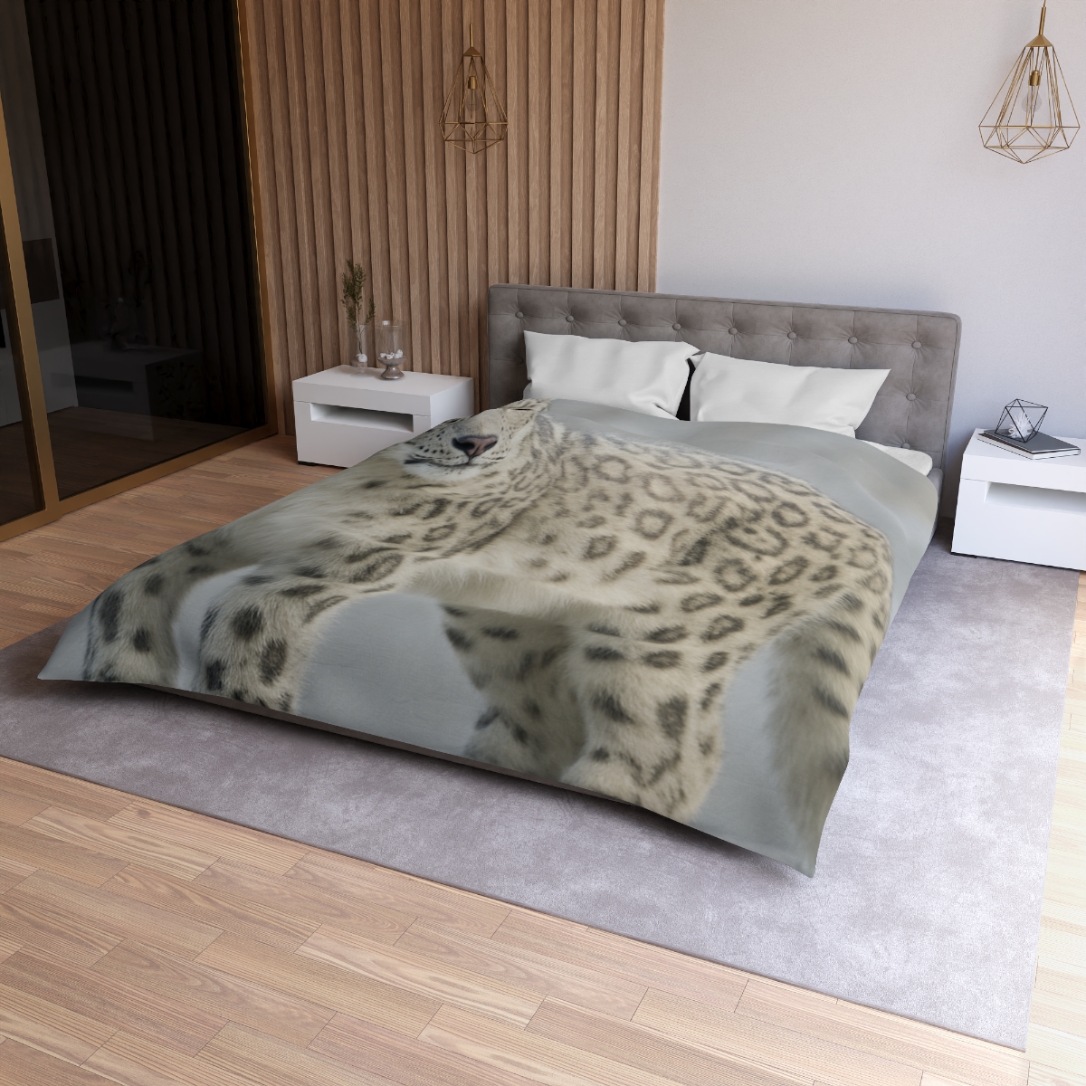 Snow Drift Hunter Snow Leopard soft comforter duvets