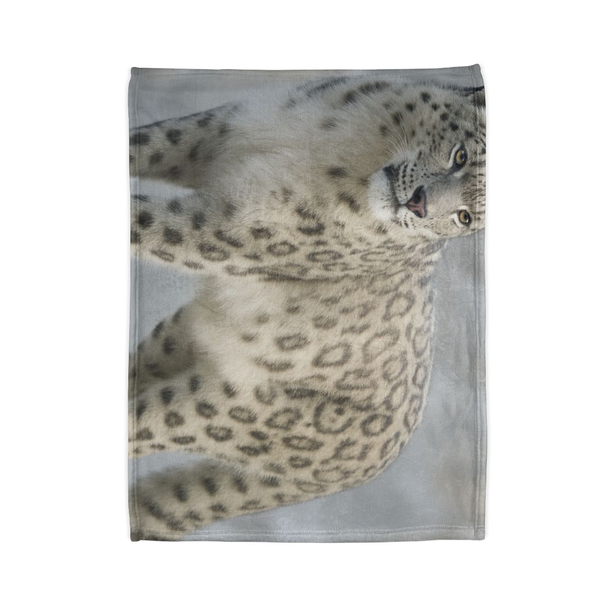 Snow Drift Hunter Snow Leopard personalized cozy blankets