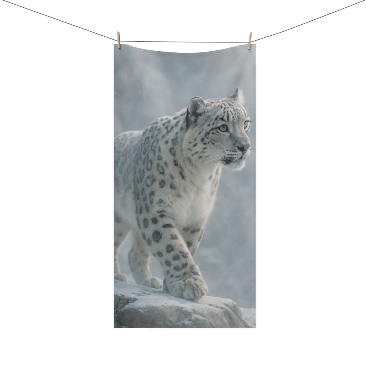 Snow Leopard Ridge Phantom decorative home towelscustom towels