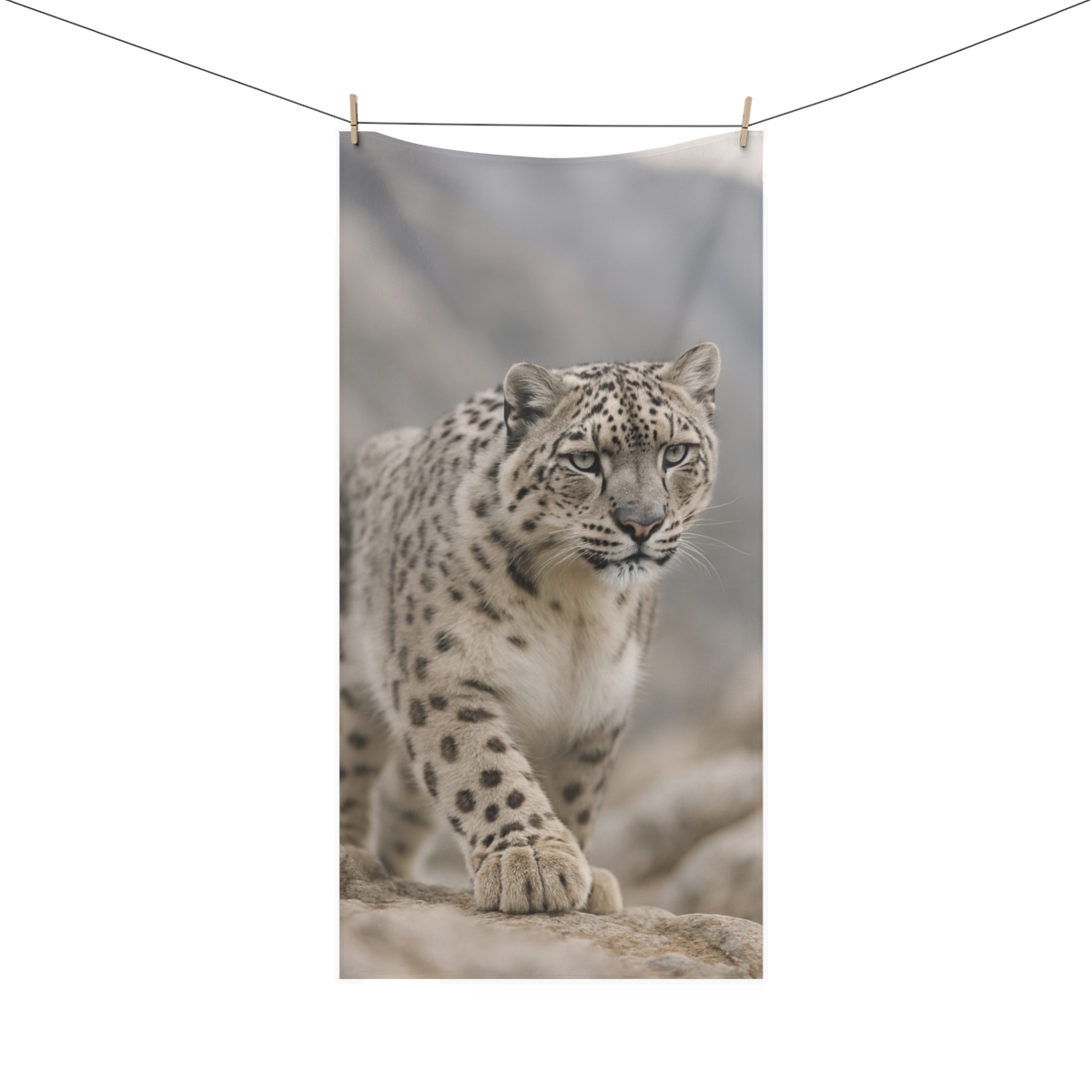 Snow Leopard Silent Ascent unique gift towels