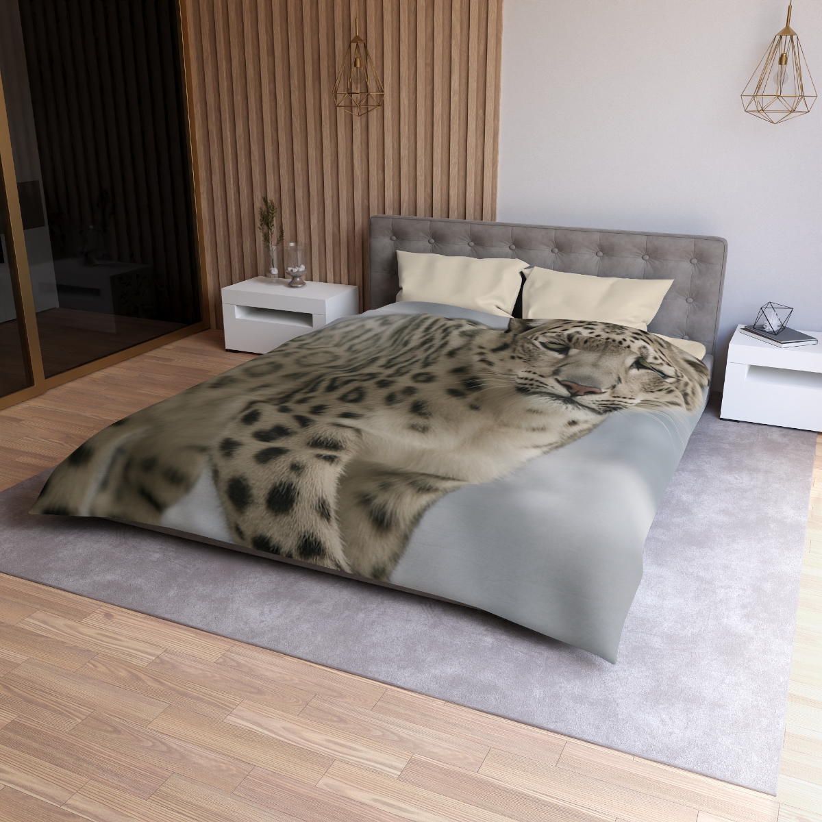 Snow Leopard Silent Ascent soft comforter duvets