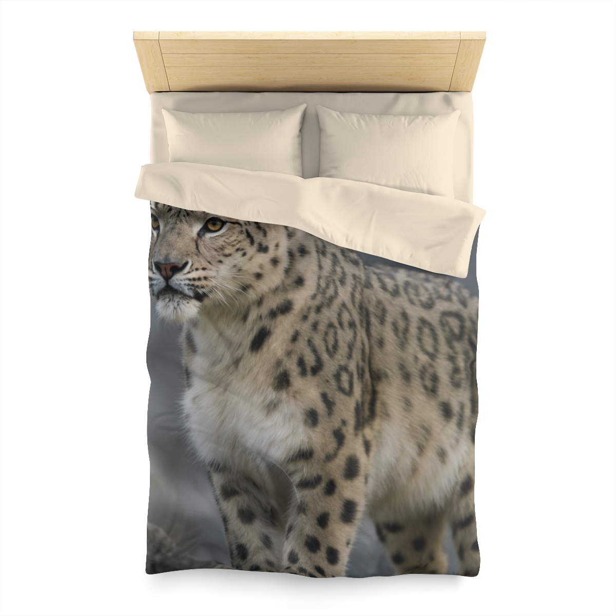 Snow Leopard Silent Summit designer printed duvets