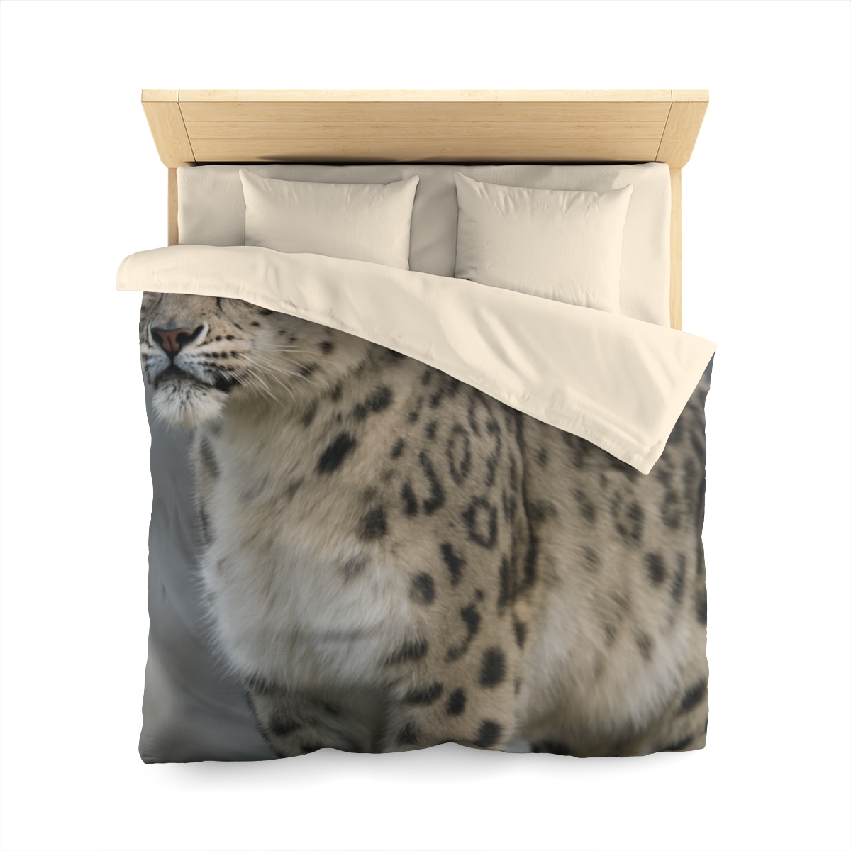 Snow Leopard Silent Summit designer printed duvets