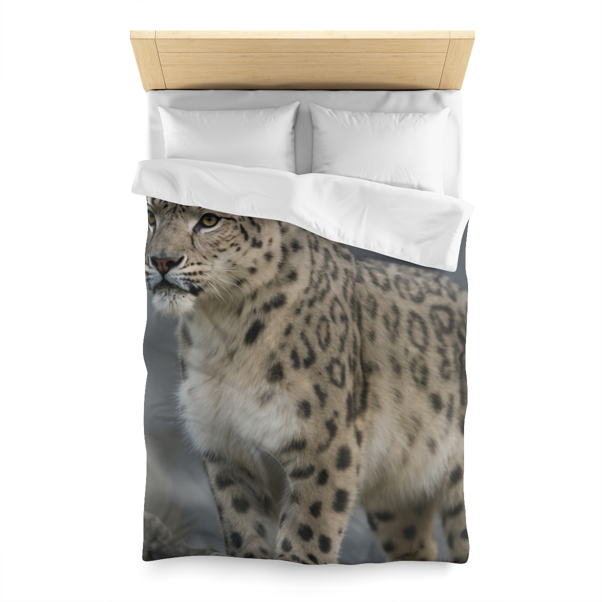 Snow Leopard Silent Summit designer printed duvets