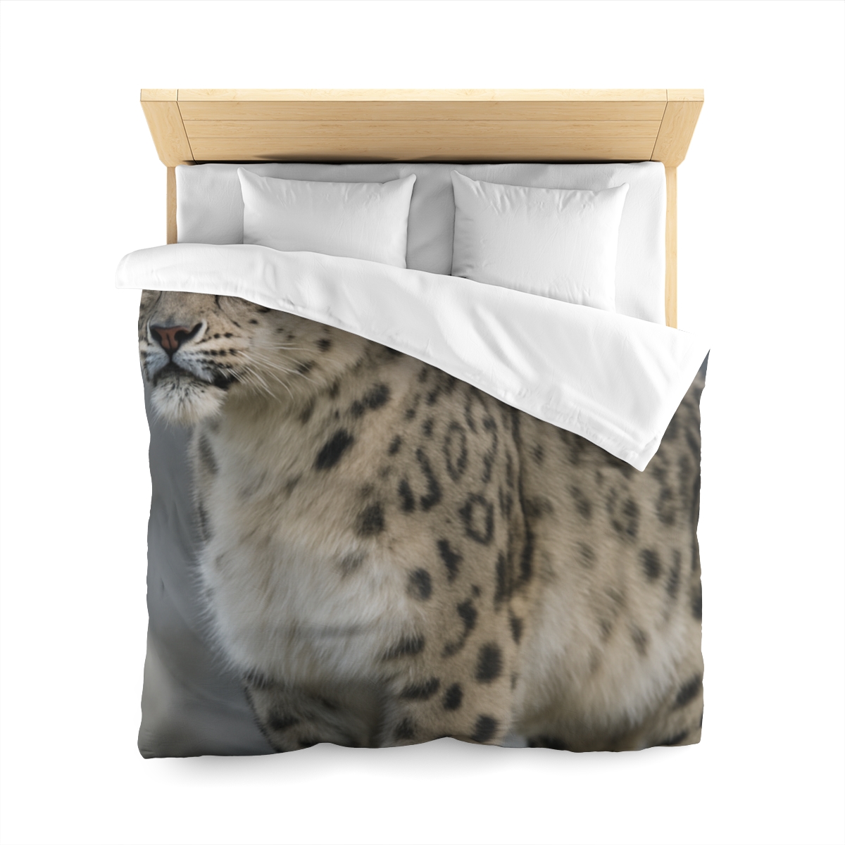 Snow Leopard Silent Summit designer printed duvets