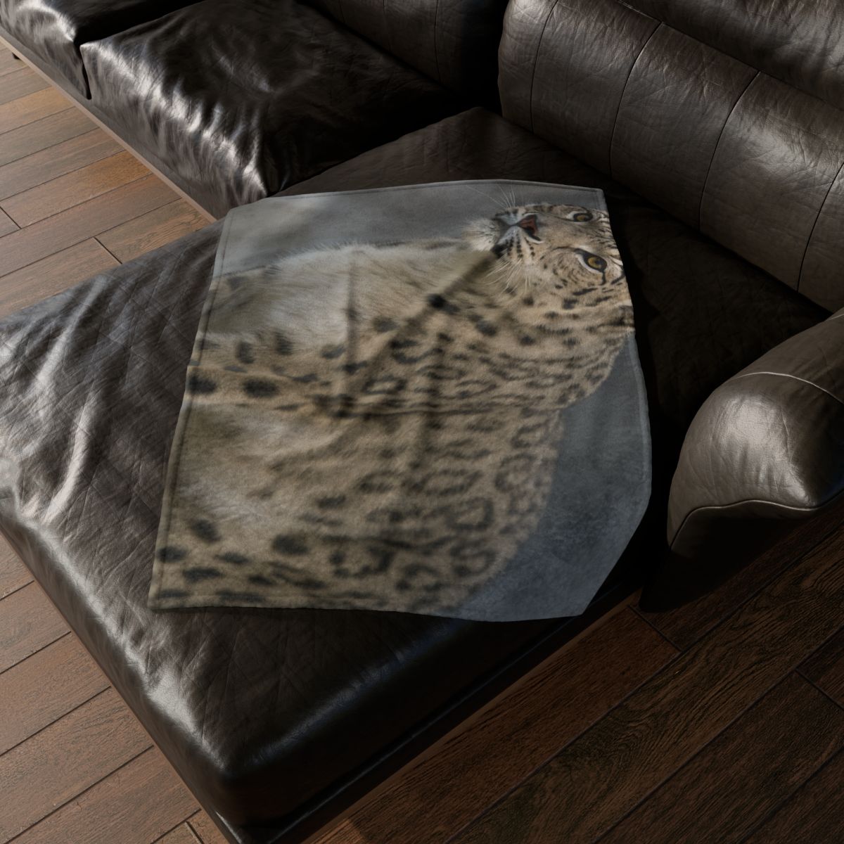 Snow Leopard Silent Summit soft fleece blankets