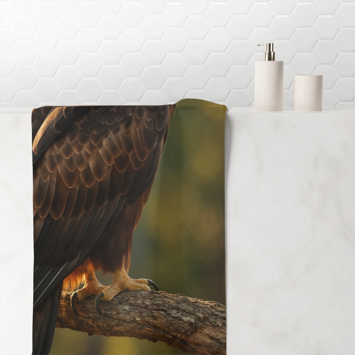 Solar Crest Golden Eagle personalized bath towels