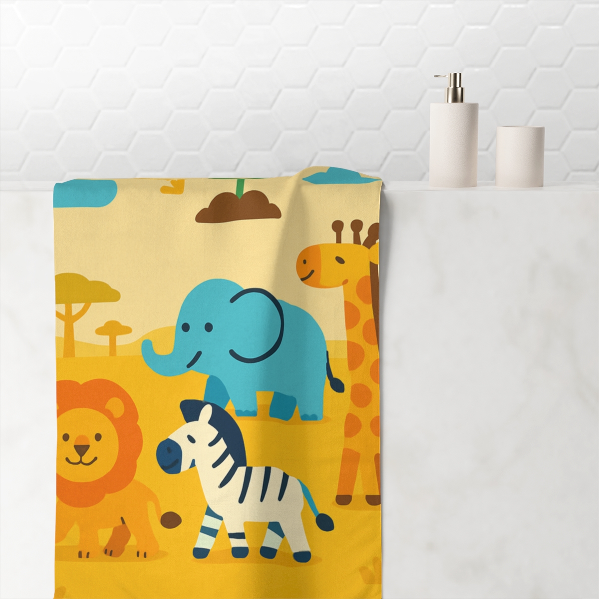 Solar Safari Animal Parade decorative home towels