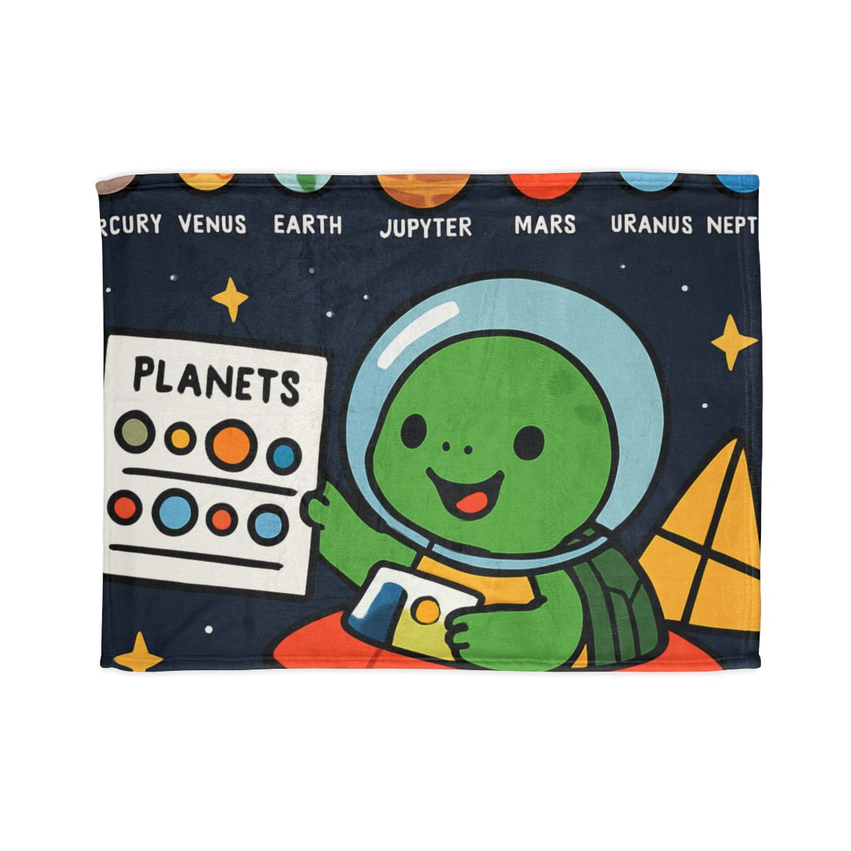 Solar Sail Turtle And The Planetary Parade personalized cozy blankets
