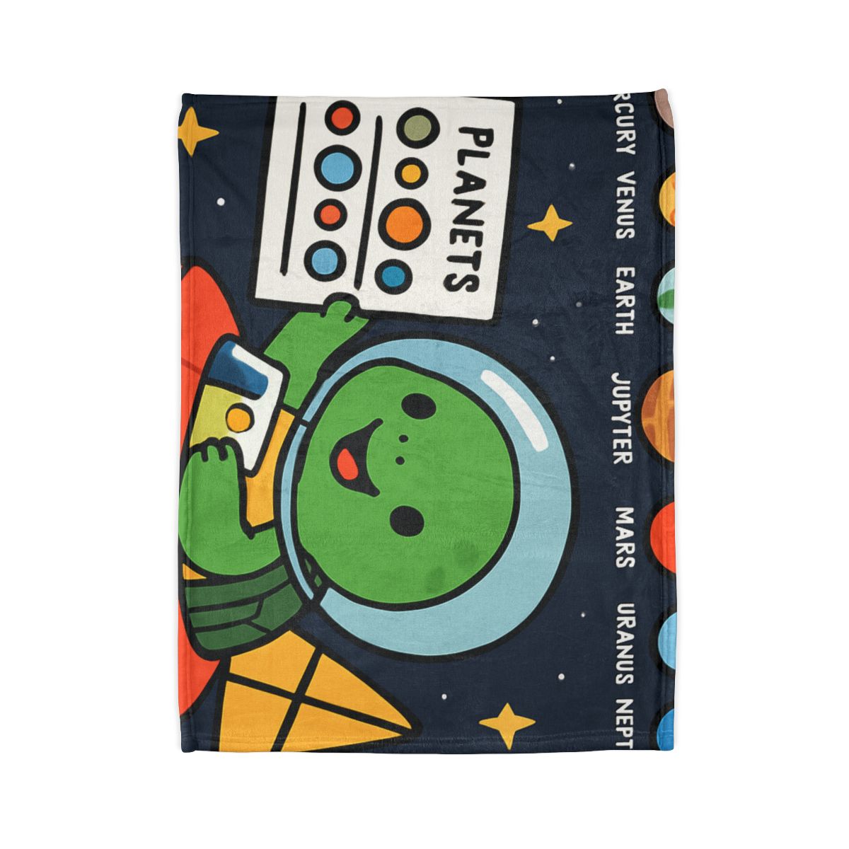 Solar Sail Turtle And The Planetary Parade personalized cozy blankets