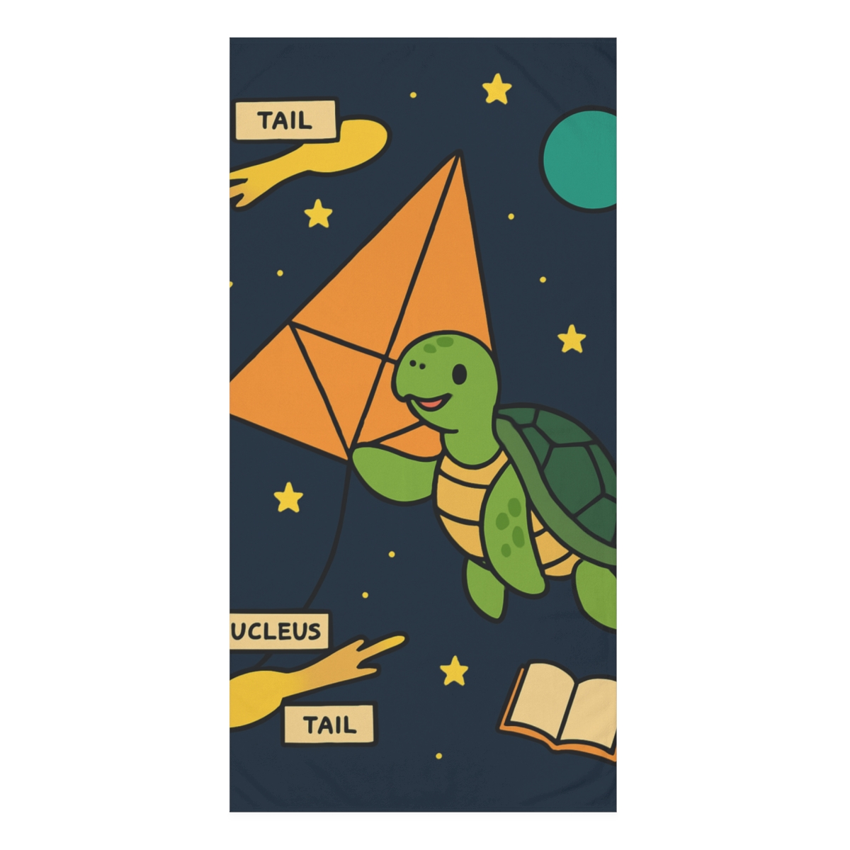 Solar Sail Turtle In The Comet Classroom personalized bath towels