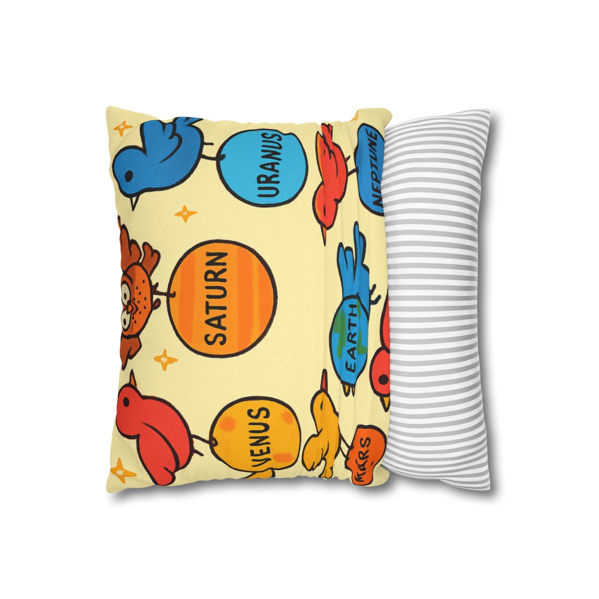 Solar System Circus Of Birds soft cotton pillow cases