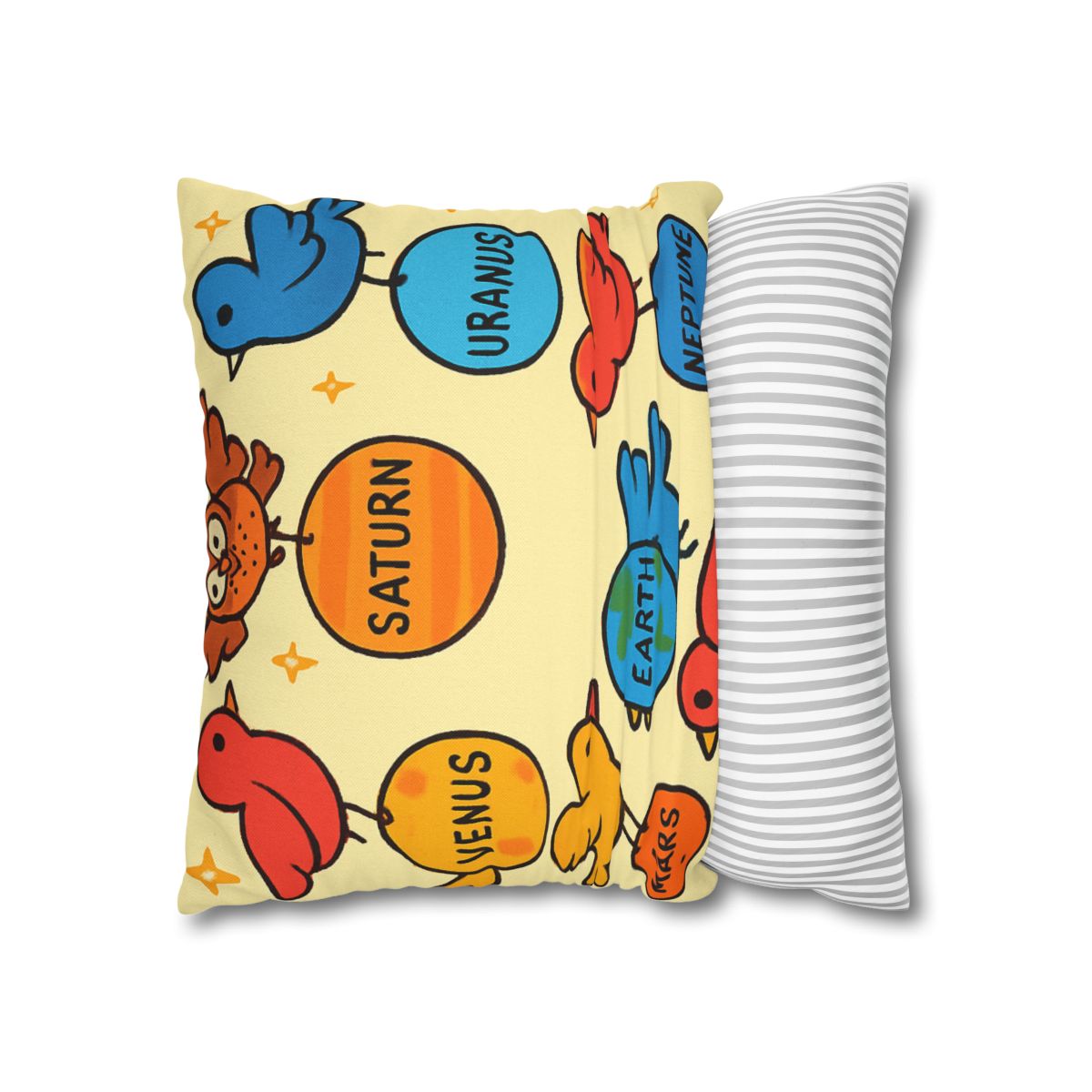 Solar System Circus Of Birds soft cotton pillow cases