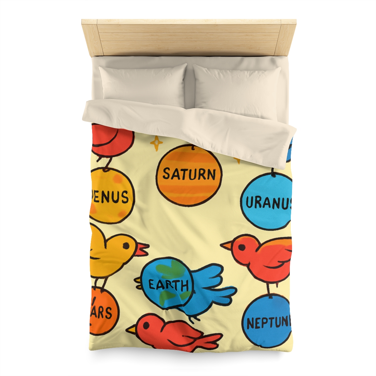Solar System Circus Of Birds unique patterned duvets