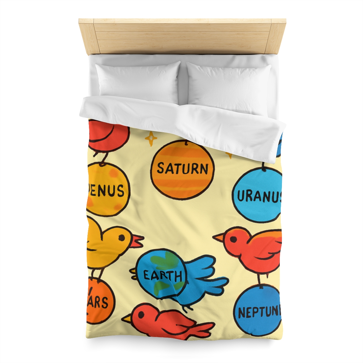 Solar System Circus Of Birds unique patterned duvets
