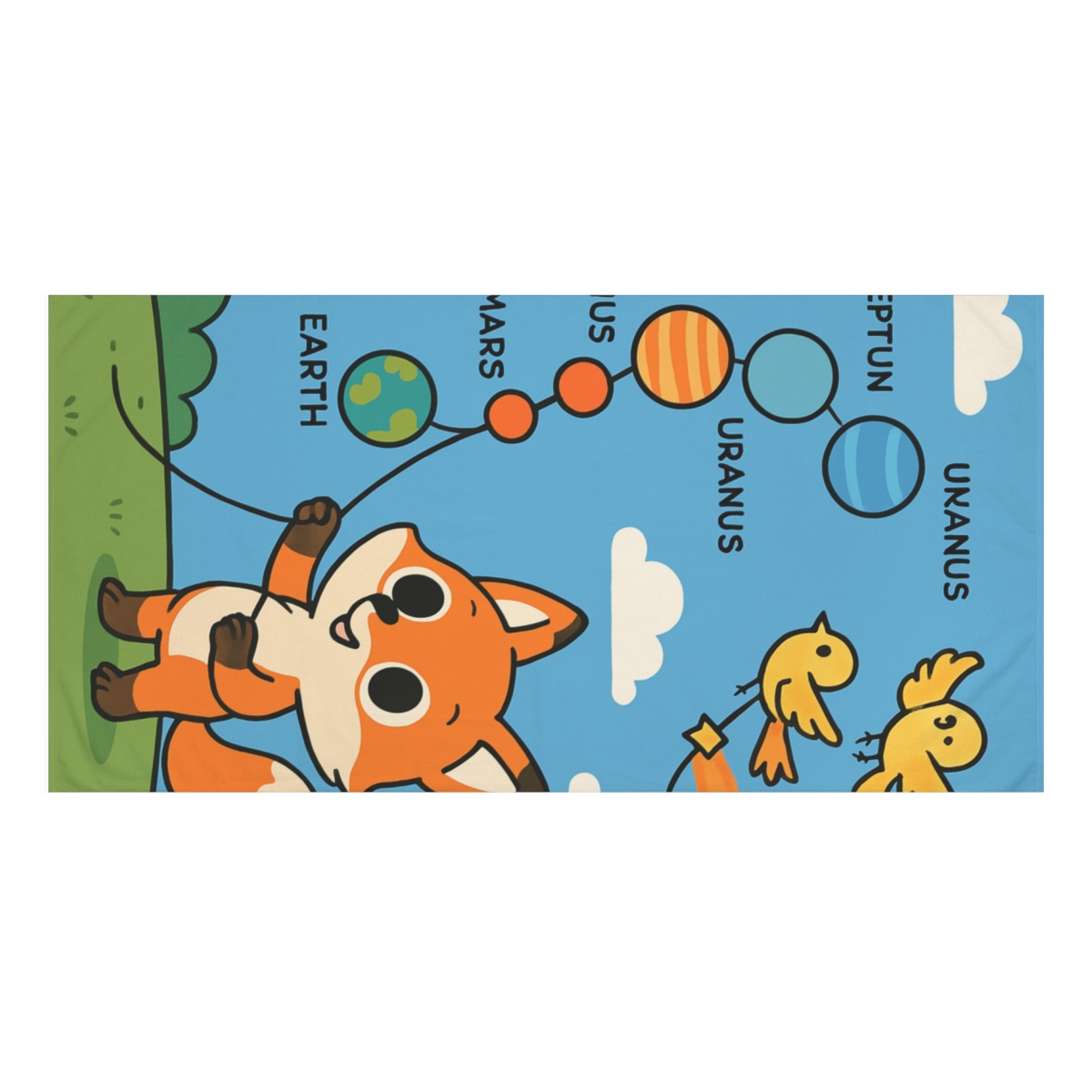 Solar System Kite Festival Fox unique gift towels