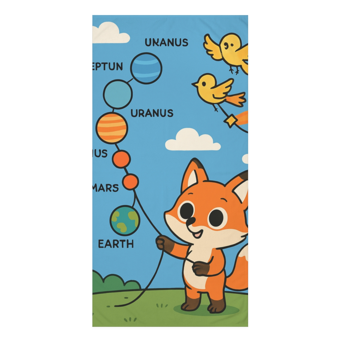 Solar System Kite Festival Fox unique gift towels