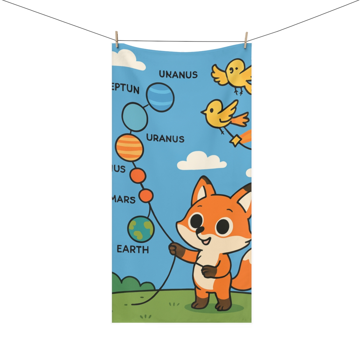 Solar System Kite Festival Fox unique gift towels
