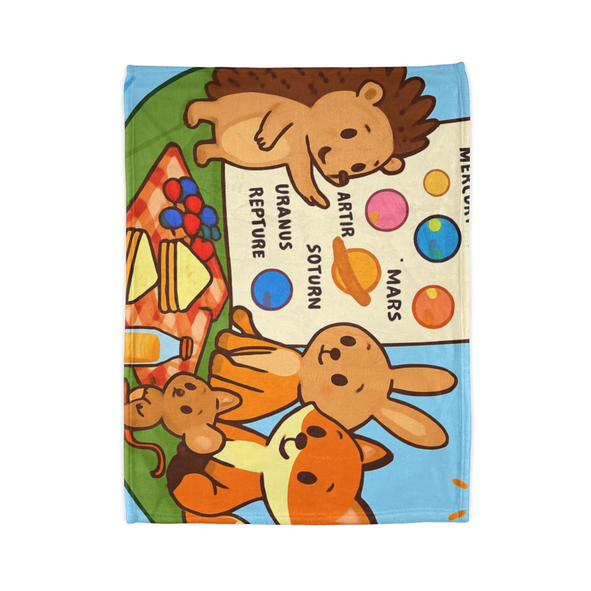 Solar System Picnic On A Floating Leaf stylish throw blankets