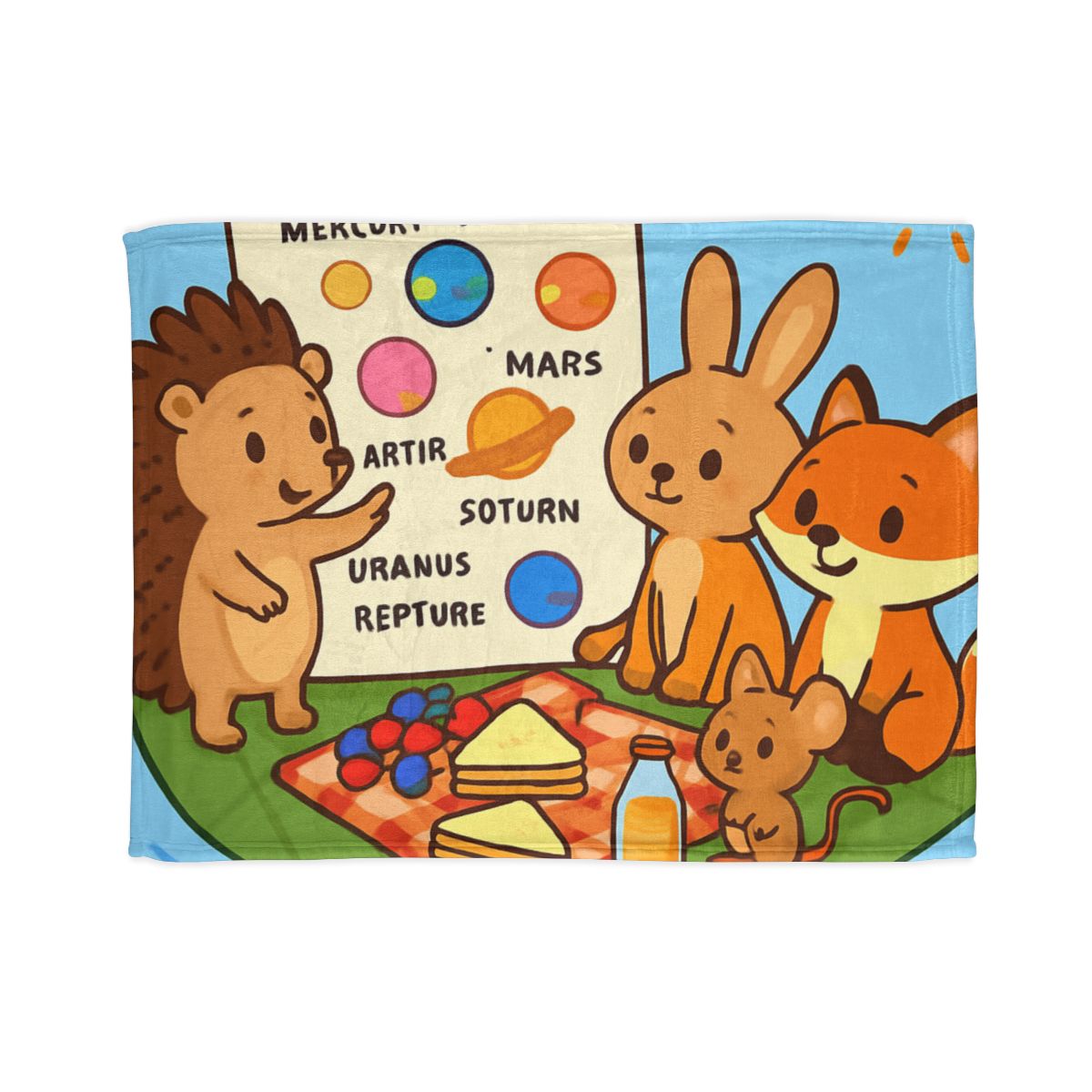 Solar System Picnic On A Floating Leaf stylish throw blankets