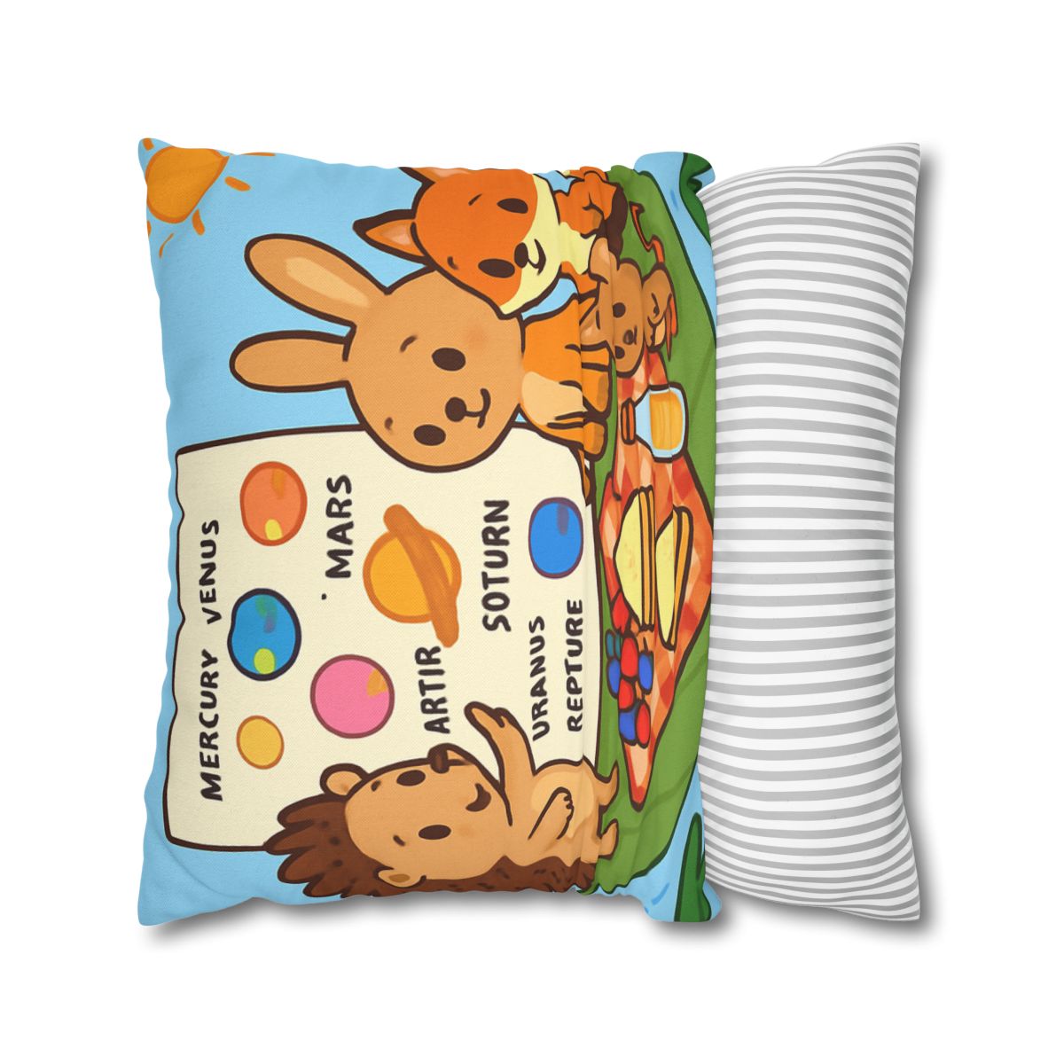 Solar System Picnic On A Floating Leaf trendy patterned pillow cases